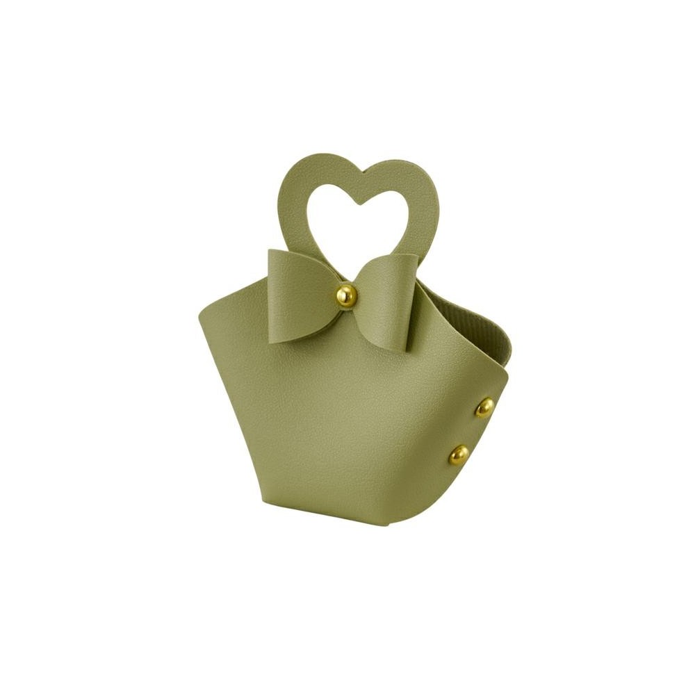 BORSETTA CUORE PICCOLA VERDE 8X9